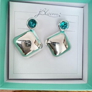 Bloom Silver and Blue Earrings